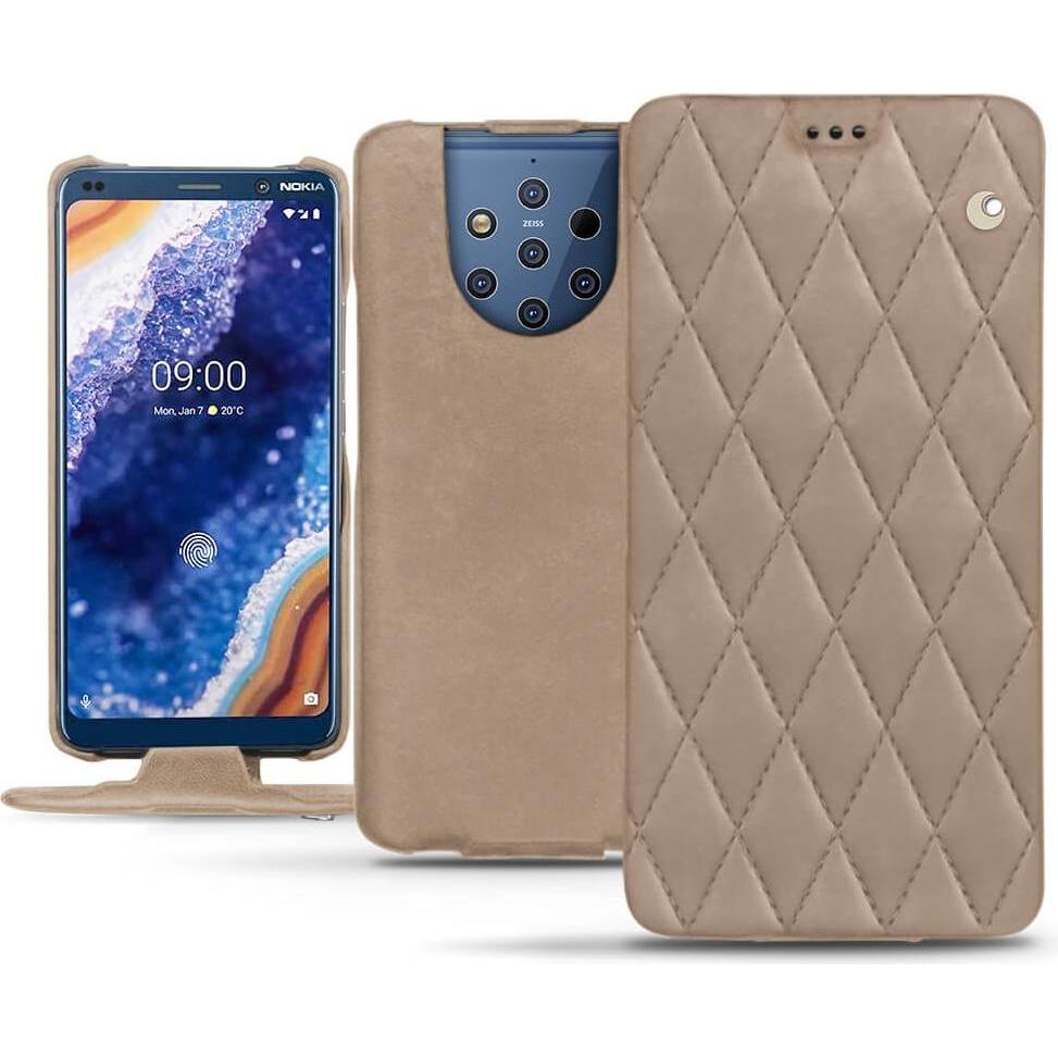 Noreve Lederschutzhülle vertikal (Nokia 9 PureView), Smartphone Hülle, Beige