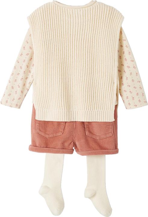 Image du produit Vertbaudet Ensemble bébé fille : t-shirt, short, pull & collants (80)