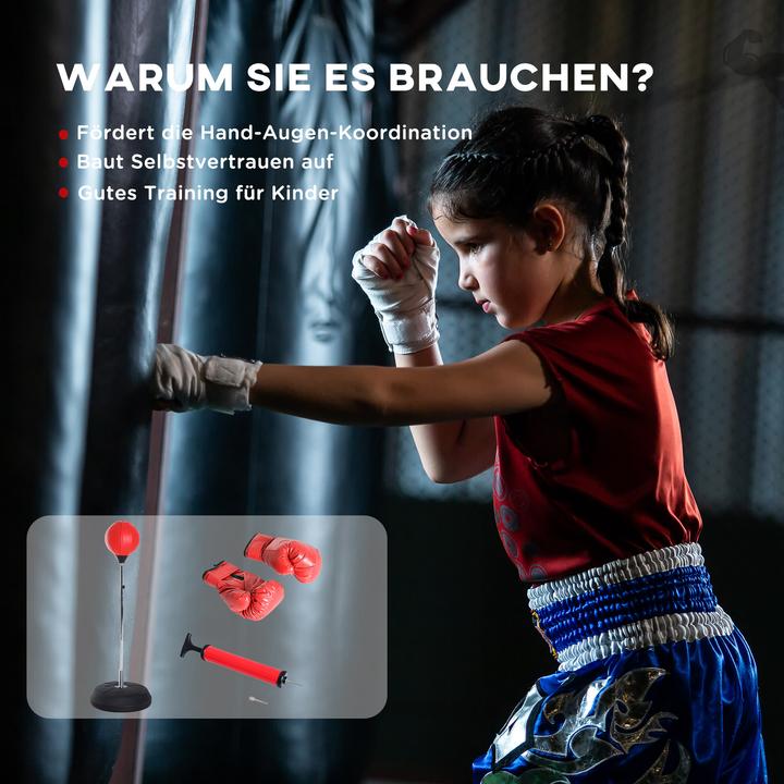 Produktbild Homcom Boxsack Kunstleder, Kunststoff Rot (43 cm)
