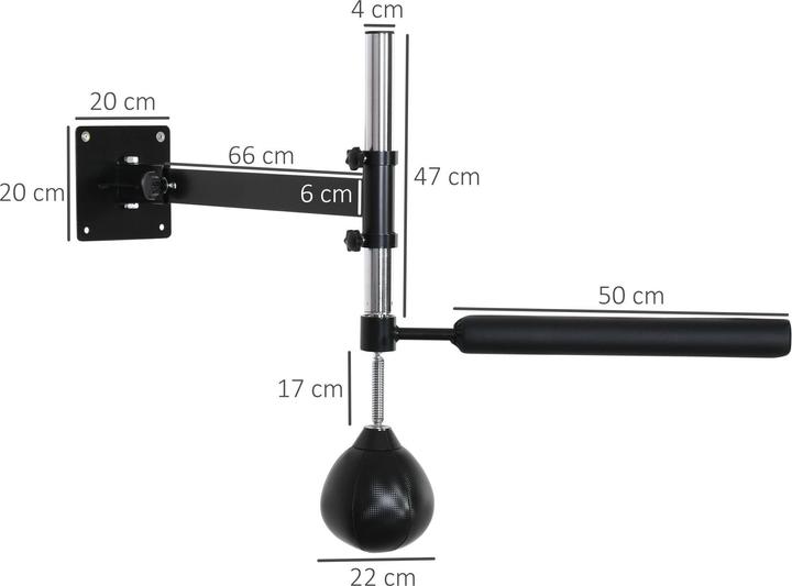 Immagine prodotto Homcom Allenatore di speedboxing con barra riflettente (79 cm, 6 kg)