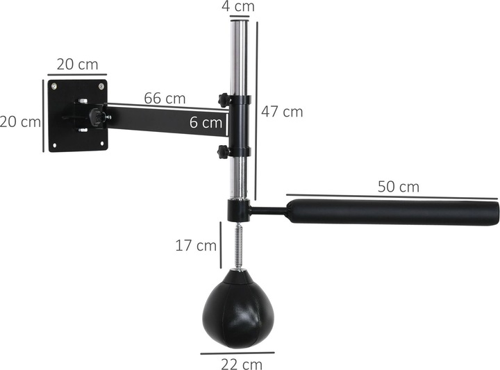 Actual product image Homcom Speedboxing trainer with reflex bar (79 cm, 6 kg)
