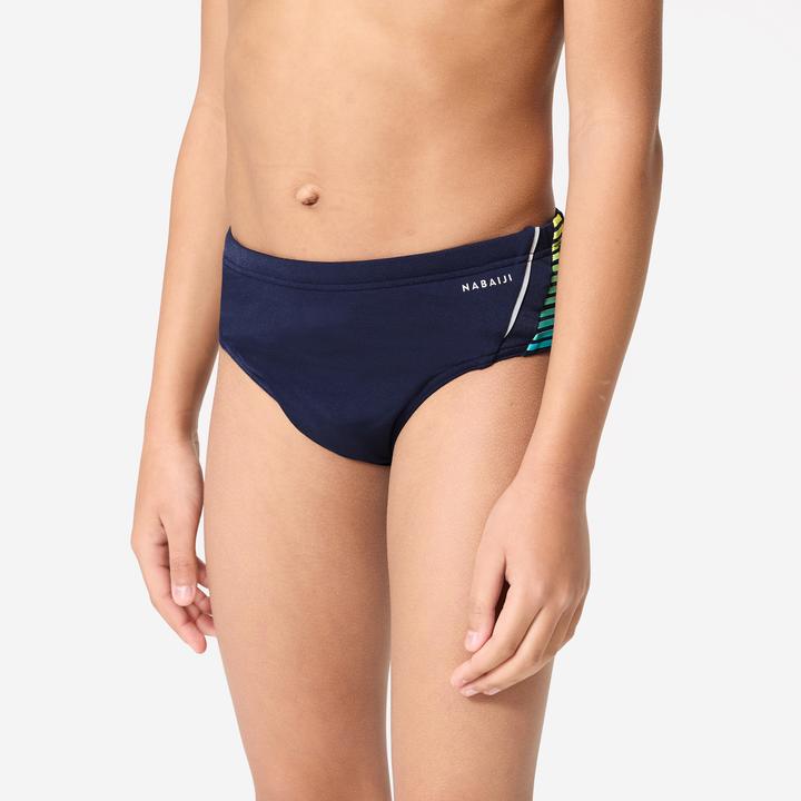 Produktbild Nabaiji Badehose Slip Jungen - 900 Yoke blau/gelb (134)