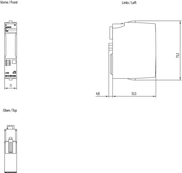 Produktbild Siemens 6ES7131-6BF01-0BA0 Netzteil & Spannungsumwandler Indoor Mehrfarbig