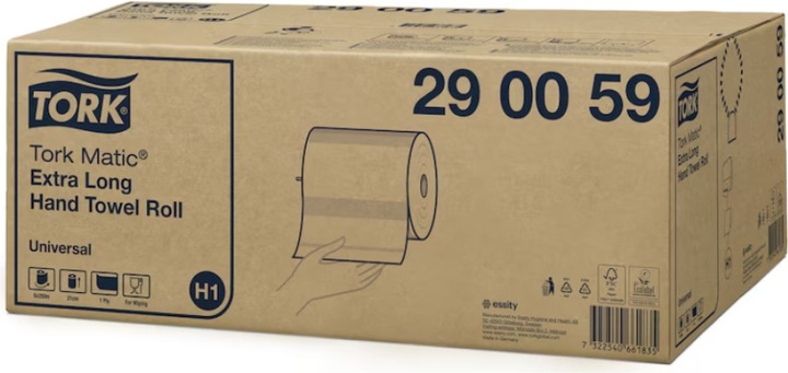Produktbild Tork 6 Handtuchrollen Matic® H1 Universal Extra lang 1-lagig weiss (6 x)