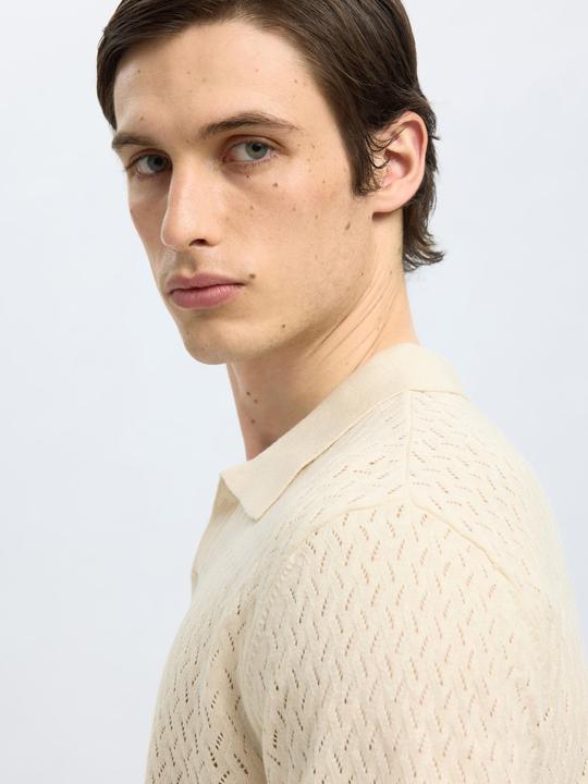 Produktbild Selected Häkel-Look Polohemd aus Strick (XL)