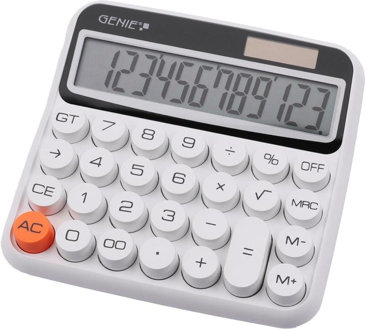 Actual product image Genie Desktop calculator 612W white (Solar cells, Batteries)