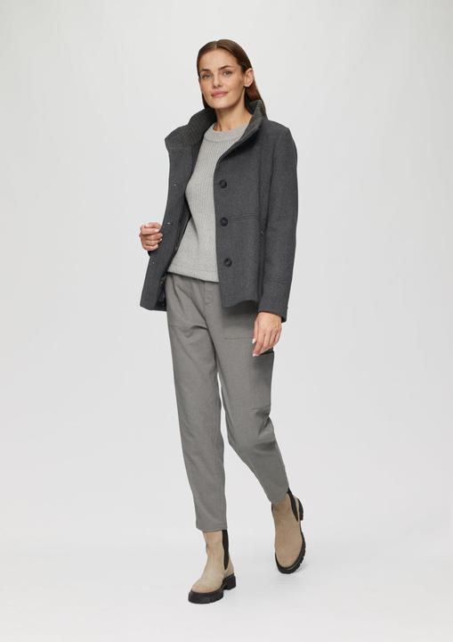 Image du produit S.Oliver Outdoor-Jacke Twilljacke mit Strick-Stehkragen und Eingrifftaschen (46)
