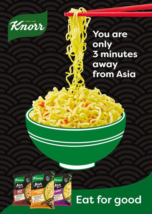 Image du produit Knorr Asia Noodles Vegetable Sachet, Nouilles asiatiques aux légumes, prêtes en 3 minutes (70 g)