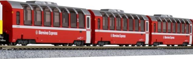 Kato N 4 auto set Bernina Express, nuovo logo