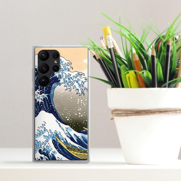 Produktbild DeinDesign Silikon Hülle für Samsung Galaxy S23 Ultra Handyhülle Case Smartphone Schutzhülle Die grosse Welle (Samsung Galaxy S23 Ultra)