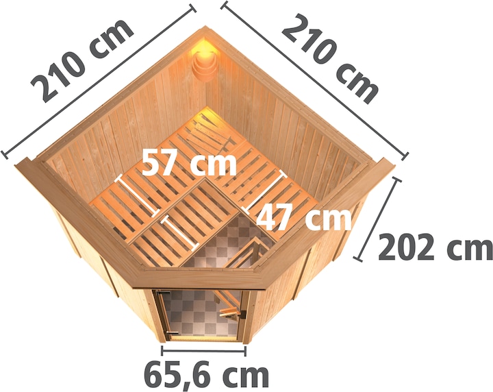 Actual product image Karibu Jarin with roof wreath (9 KW external control)