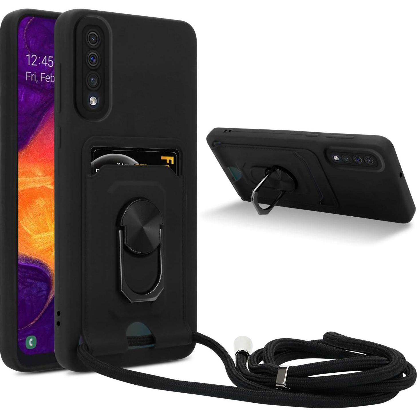 Cadorabo Handykette für Samsung Galaxy A50 4G / A50s / A30s mit Standfunktion, Handykette, Schwarz