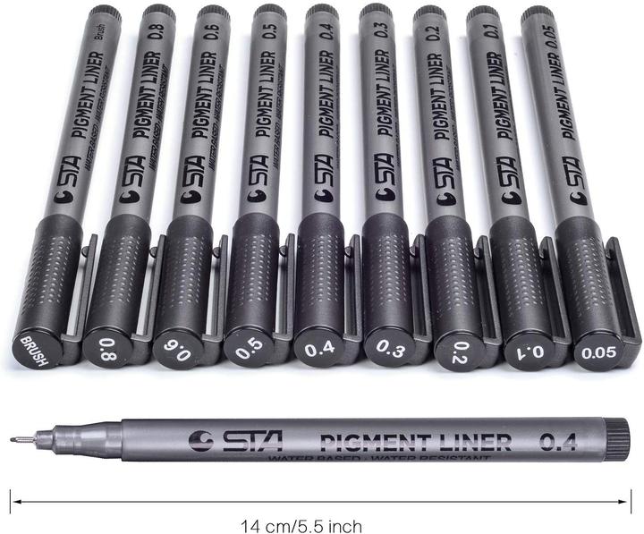 Produktbild I Am Creative Fineliner & Brush Pen (Grau/Schwarz, 9 x)