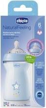 Actual product image Chicco Baby Bottle NATURAL FEELING PP Teat Silicone Fast Flow BLUE 6m+ (330 ml)