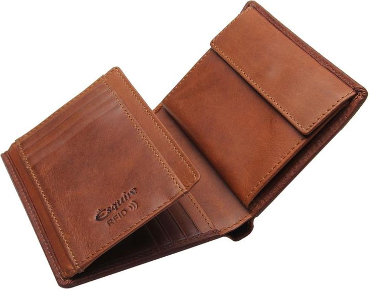 Actual product image Esquire Croco wallet RFID protection leather 9.5 cm