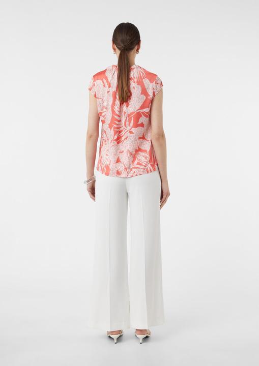 Image du produit Comma Bluse Gemusterte Satin-Bluse mit Raffung (42)