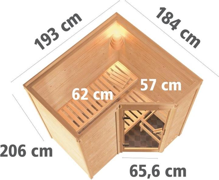 Produktbild Karibu Sahib 1 ohne Dachkranz (9 KW Bio externe Steuerung)