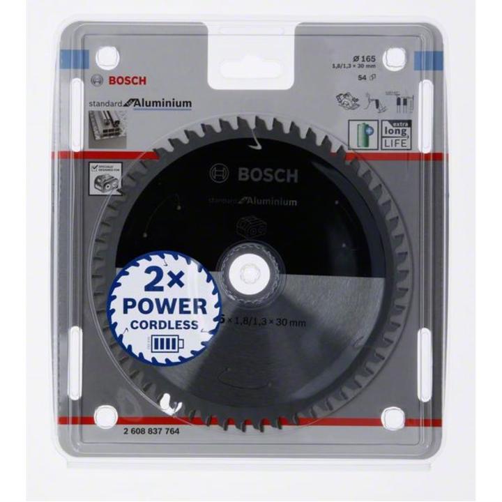 Productafbeelding Bosch Professional Zubehör Cirkelzaagblad Standaard voor Aluminium, 165x1,8/1,3x30, 54 tanden