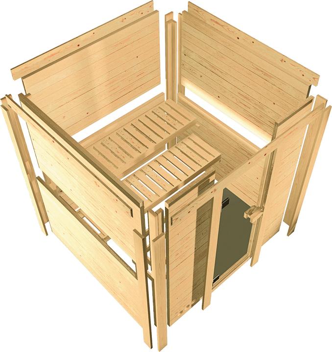 Actual product image Karibu Cortona with roof wreath (9 KW internal control)