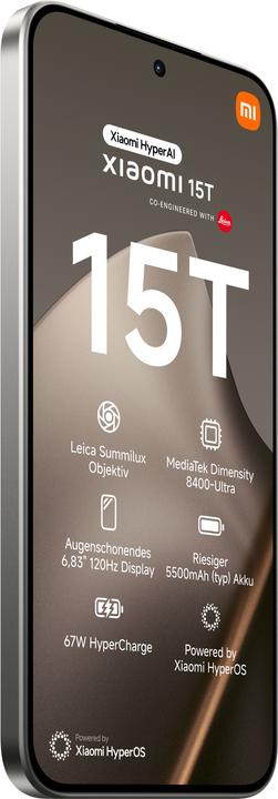 Produktbild Xiaomi 15T (512 GB, Gray, 6.83", Dual SIM, 5G)