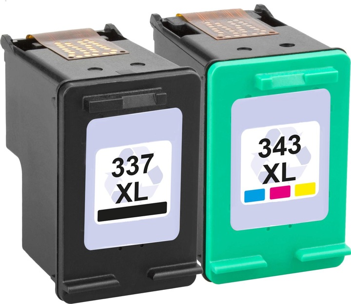 Produktbild Plutoos HP 337 XL HP 343XL Patronen XXL kompatibel, 2er Set BK+CL (BK, CL)