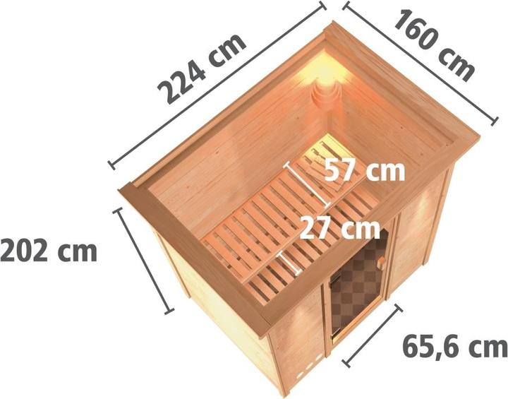 Produktbild Karibu Ronja mit Dachkranz (Plug & Play 3,6 KW - Bio externe Steuerung)