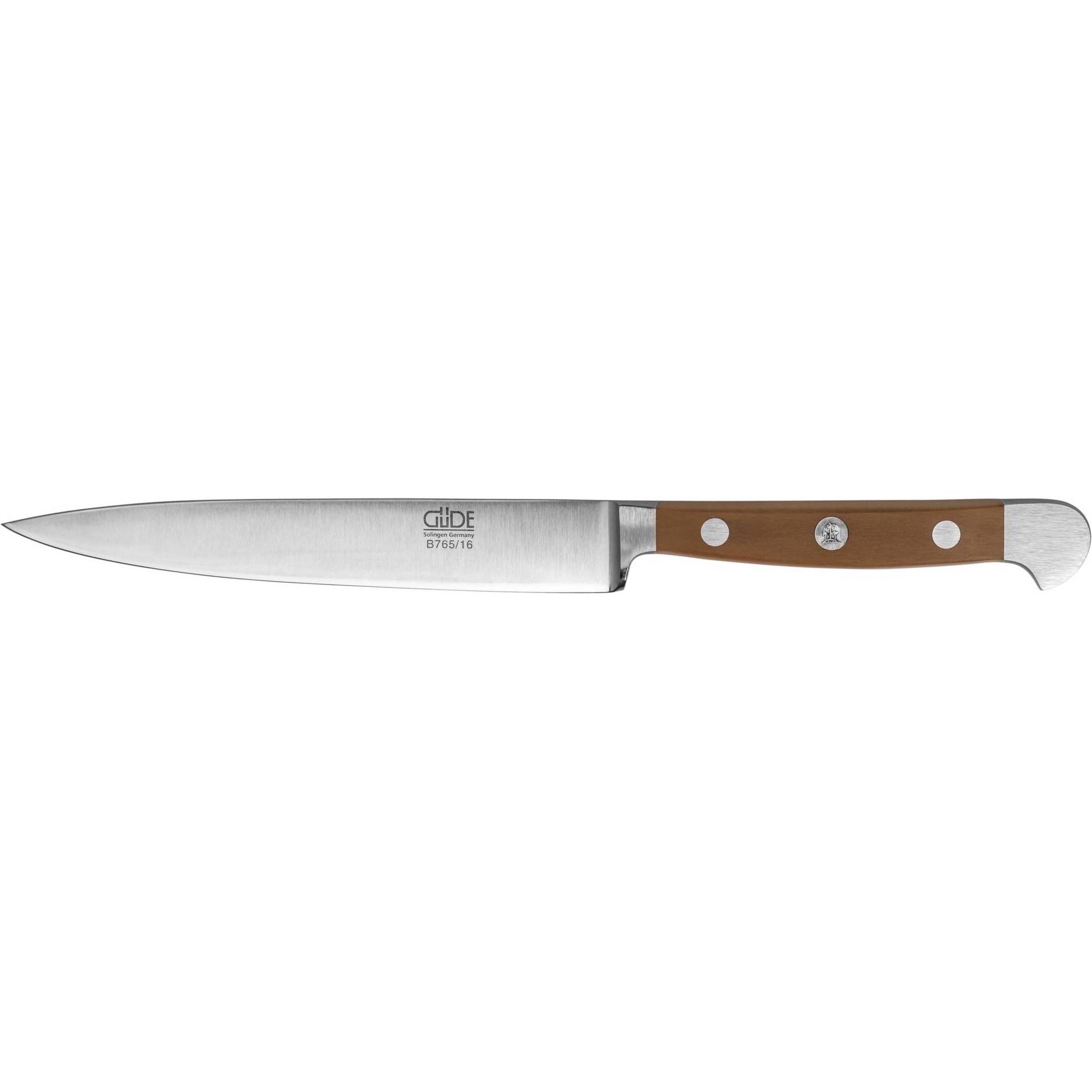 Güde Solingen Alpha Zubereitungsmesser Birne 16 cm, Küchenmesser, Braun