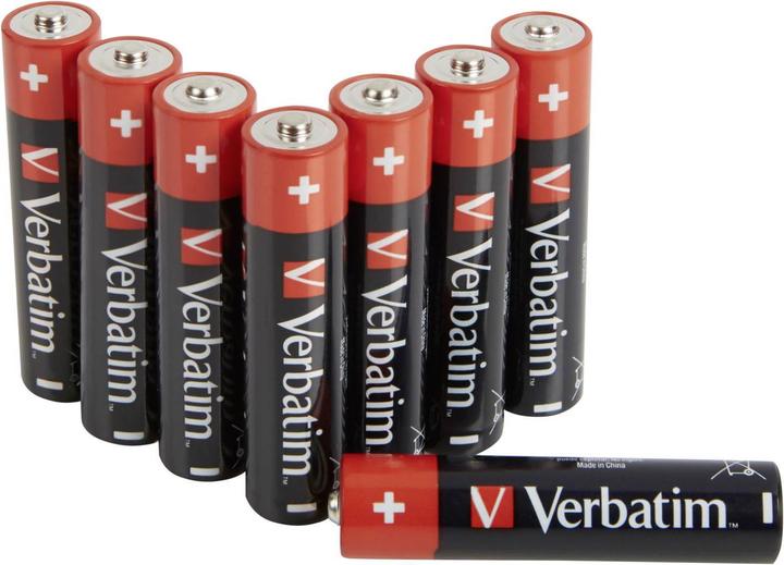 Actual product image Verbatim 1x8 Alkaline Battery Micro AAA LR 03 (8 pcs., AAA)
