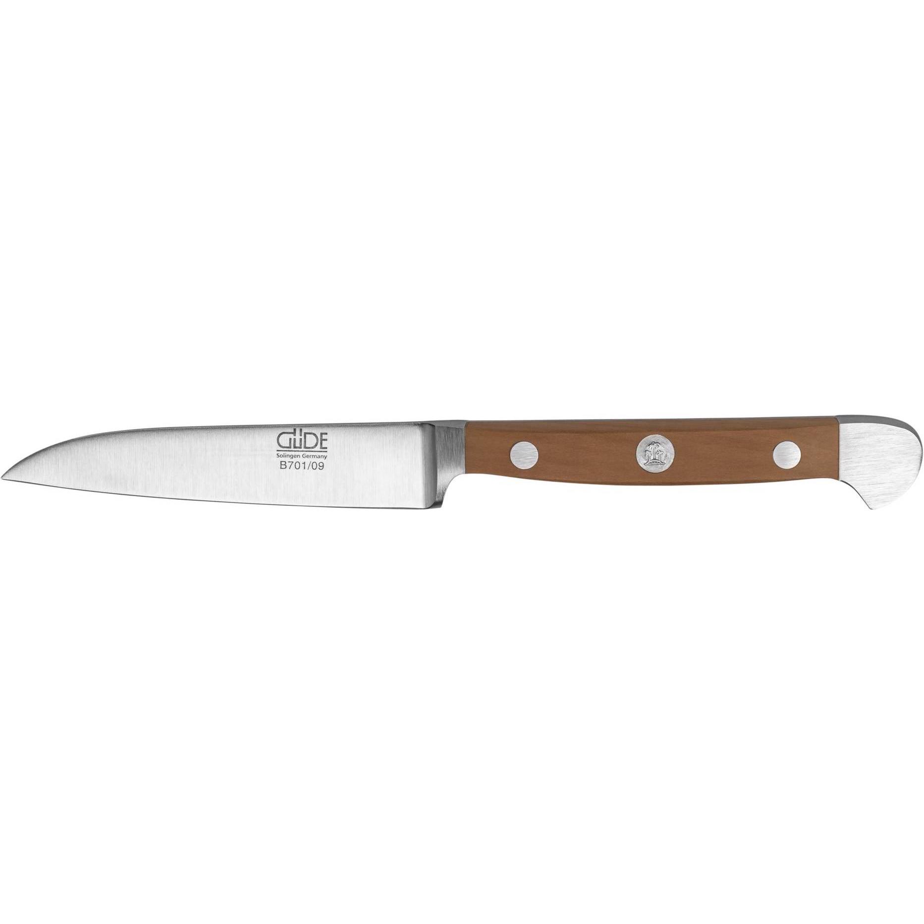 Güde Solingen Alpha Gemüsemesser 9 cm Birne, Küchenmesser, Braun