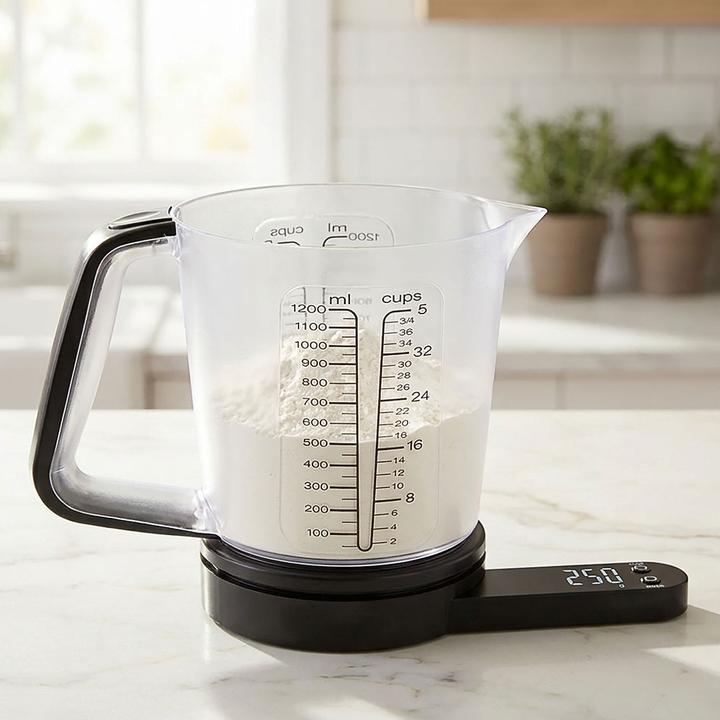 Produktbild Kinghoff Küchenwaage mit Messbecher, scwarz, 1,5 l