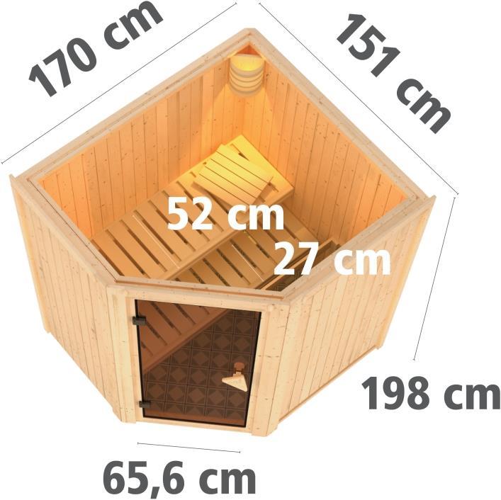 Actual product image Karibu Tonja without roof rim (Plug & Play 3,6 KW - Bio external control)