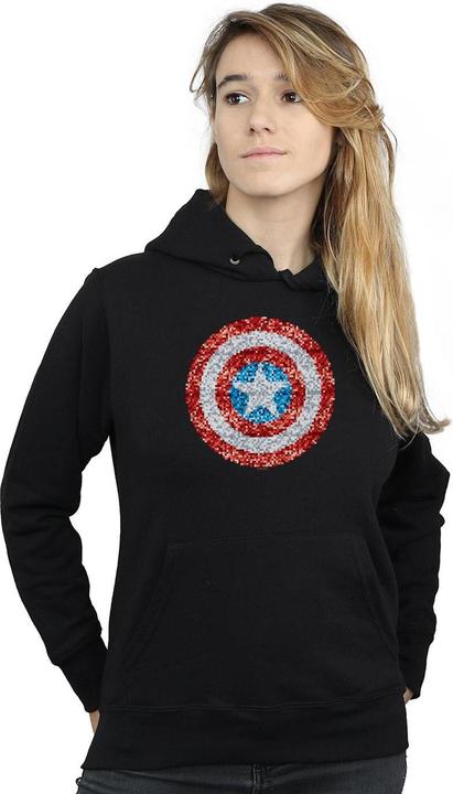 Produktbild Captain America Pixelated Shield Kapuzenpullover (L)