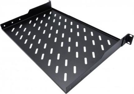 Produktbild Ekivalan Fixed shelf 1U, 2 pts, depth. 400mm, black, 30 kg