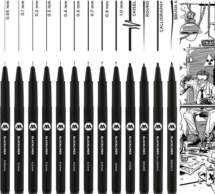 Actual product image Molotow Blackliner Permanent Komplettset 13-teilig (Black, 13 x)