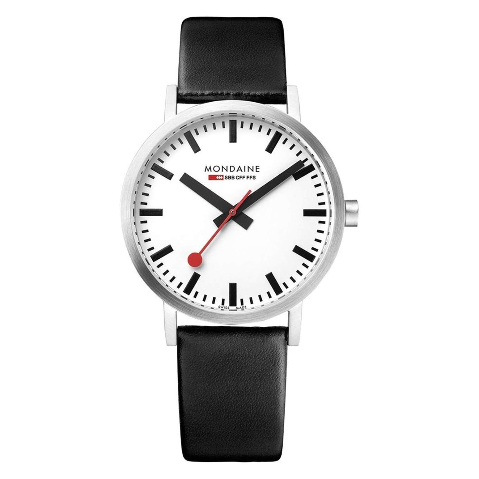 Mondaine, Armbanduhr, Classic Vegan, Schwarz, (Analoguhr, Swiss Made, 36 mm)