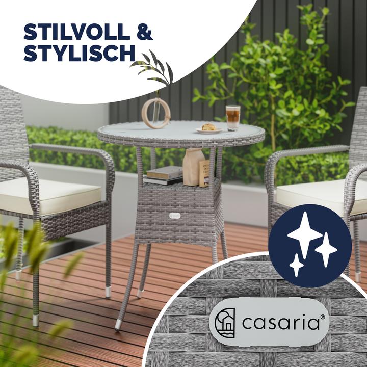Actual product image Casaria Polyrattan Balcony Table (60 cm)