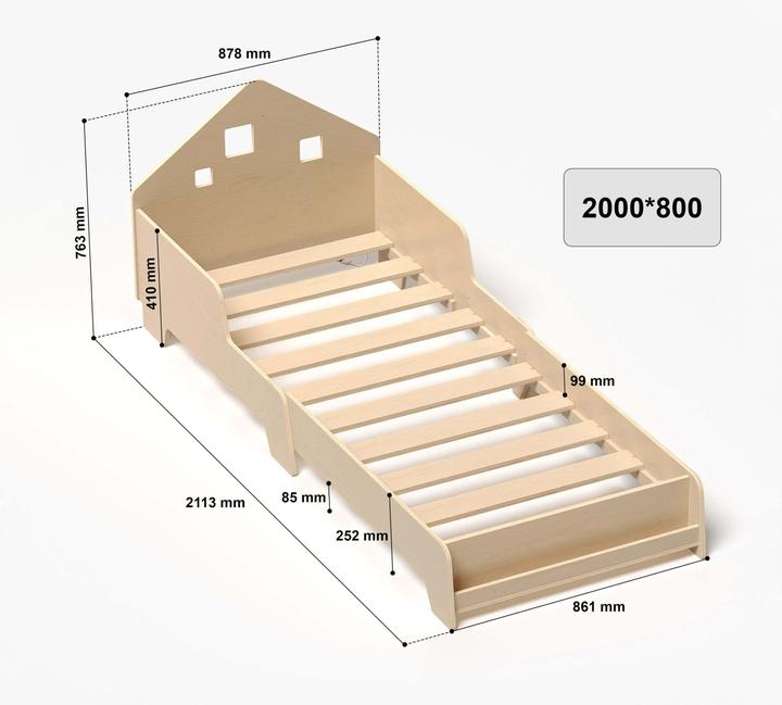 Produktbild Montessori Schiebebett (200 x 80 cm)