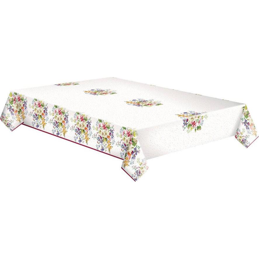 Pol-Mak, Tovaglia, Delicate Flowers Blumenpapier-Tischtuch 120x180 cm (180 x 120 cm)