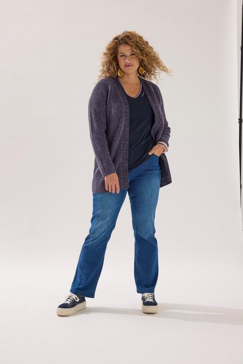 Produktbild Ulla Popken Strickjacke, Rippstrick, offene Form (54)