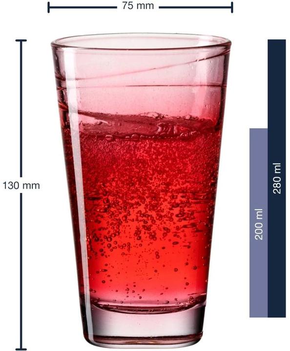 Immagine prodotto Leonardo Bicchiere per bere Vario Struttura 280 ml, 6 pezzi, rosso (0.28 l, 6 x)