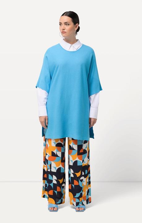 Immagine prodotto Ulla Popken Maglione dal taglio oversize con lati aperti, scollo rotondo e maniche a 3/4 (46, 48)
