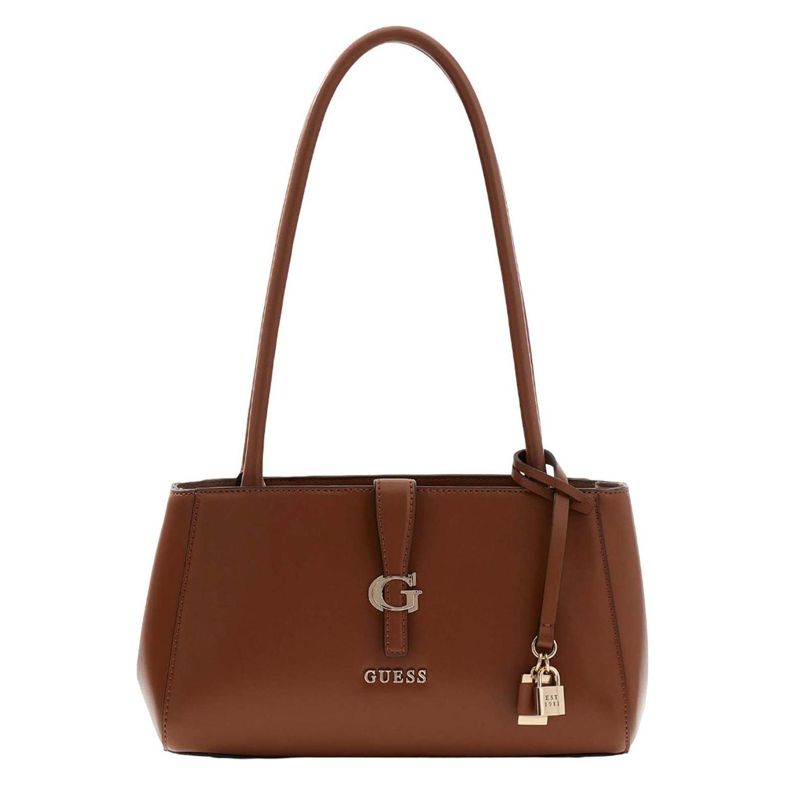 Guess, Damen, Handtasche, Carrie Girlfriend Shoulder Bag, Braun