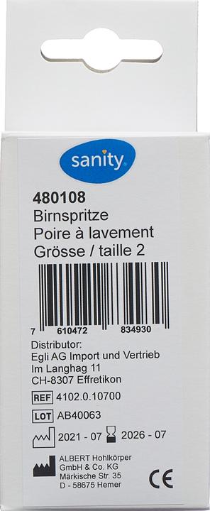 Produktbild Sanity Birnspritze Gr2 25ml zweiteilig