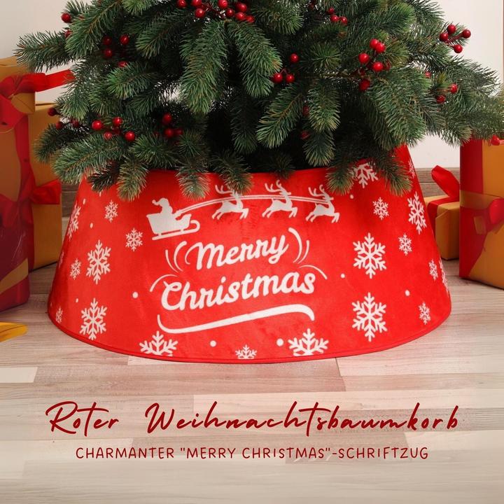 Image du produit Hermex Habillage de pied d'arbre Merry Christmas Col de pied d'arbre de Noël Jupe d'arbre de Noël