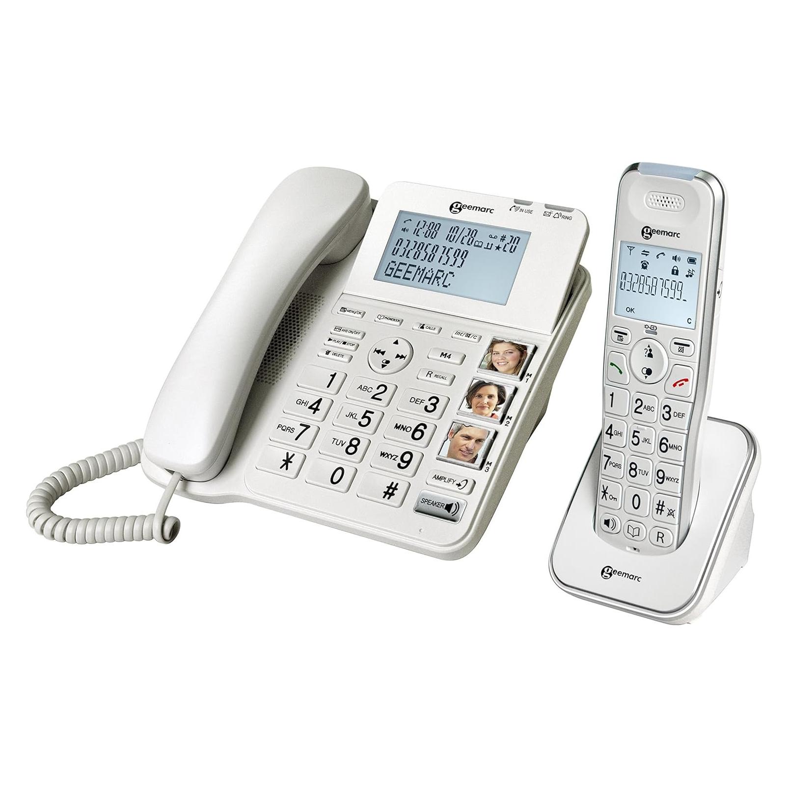 Geemarc AmpliDECT Combi 295 Téléphone pour malentendants avec répondeur, Téléphone