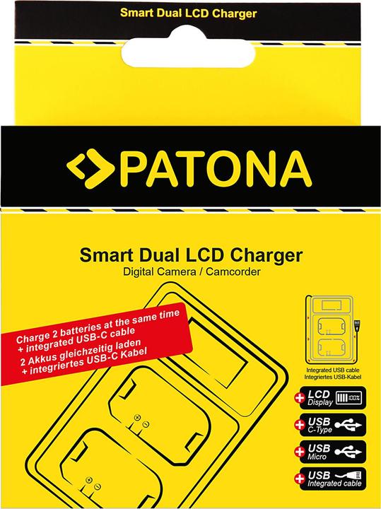 Produktbild Patona Smart Dual LCD USB Ladegerät f. Canon LP-E10 EOS EOS1100D EOS-1100D Rebel T3 Kiss X50 (Kamera Akku Ladegerät)