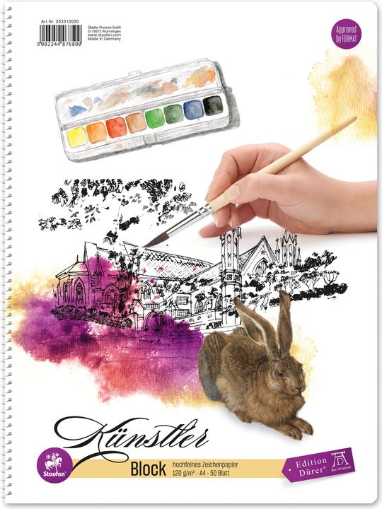 Produktbild Staufen Malblock Künstler DIN A4 (A4, Blanko, Weicher Einband)
