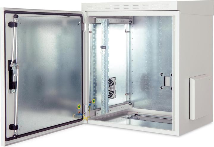 Actual product image Digitus 9U Wall mounted enclosure Outdoor IP55 579x600x450 mm double wall structure colour grey RAL 7035 (19 inch rack)