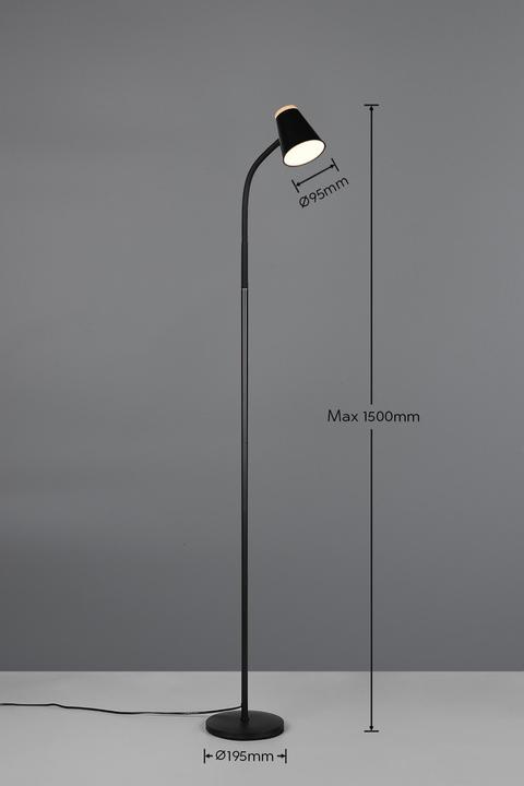 Actual product image Reality LED-Stehleuchte PONGO, R45831102, 4,5W, 500lm, 3000K, schwarz (500 lm)