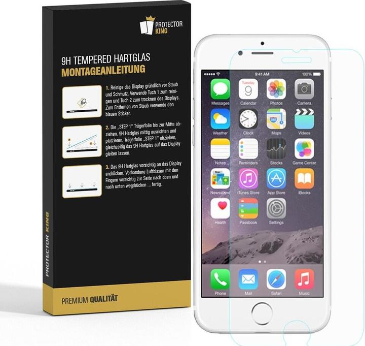 Actual product image Protectorking 6x 3D A++ real tempered 9H armoured glass CLEAR (6 Piece, Apple iPhone 7 Plus)